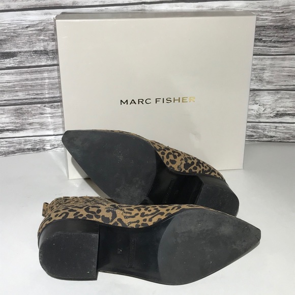 Marc Fisher Suede Leopard Chelsea Ankle Bootie - Picture 9 of 10